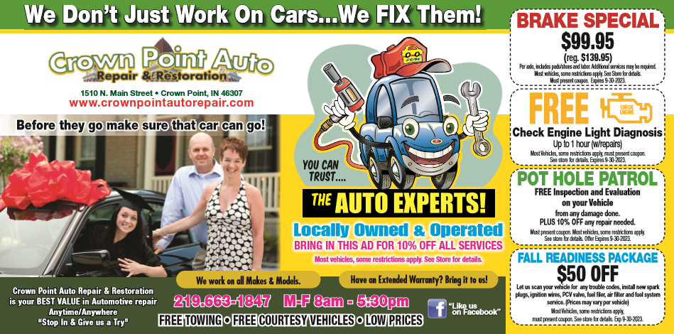 Crown Point Auto Repair Crown Point IN Deals Specials